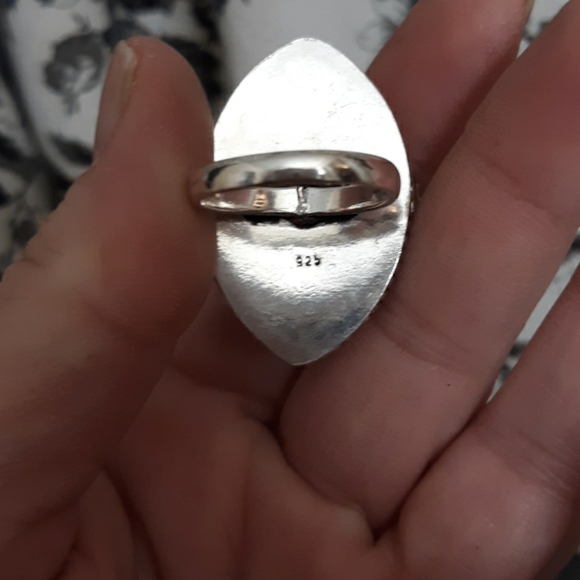 New Oversized Pink Chalcedony 925 Silver Poison Ring. - Picture 8 of 8